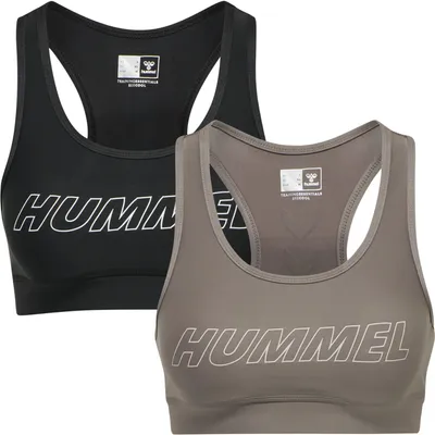 Productafbeelding van Hummel Hmlte Tola sportbeha, 2-pack - zwart/driftwood, maat: S