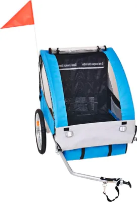 Obrázek produktu pro vidaXL Přívěs na kolo šedý a modrý 30 kg