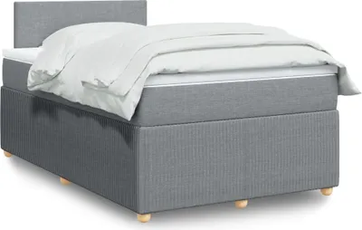 Produktbild von Möbel Boxspringbett mit Matratze Hellgrau 120x200 cm Stoff - Klassische Bettrahmen 3289716