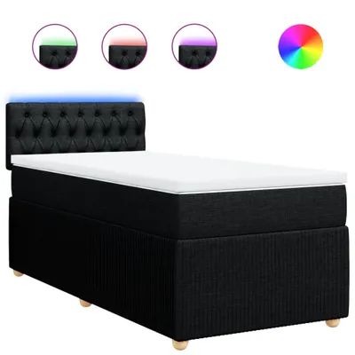 Produktbild von Boxspringbett mit Matratze Schwarz 80x200 cm Stoff