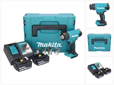 Zdjęcie produktu dla Akumulatorowy pistolet na gorące powietrze Makita DHG 181 RMJ 18 V 150 - 550°C + 2x akumulator 4,0 Ah + ładowarka + Makpac