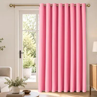 Verdunkelungsvorhang mit Ösen, 300x260 cm, 1 Paneel, Rosa, Polyester