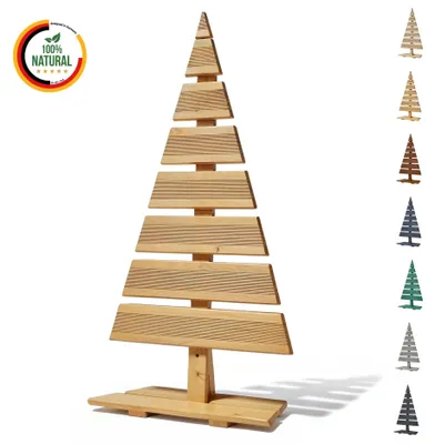 Image de Floranica sapin de Noël en bois naturel sapin 90x45 cm décoration de Noël grand sapin en bois de mélèze fait main grand naturel