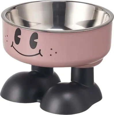Produktbild von INF Cartoon Haustier Hochfußnapf: PP+Edelstahl, 14x14x10.5cm, 1 Stück