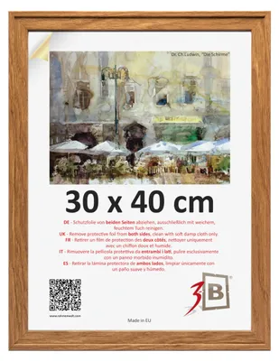 Obrázek produktu pro Rám na fotografie z tmavého dubového dřeva, rozměry 30x40 cm, s akrylátovým sklem, určený pro fotografie a obrázky
