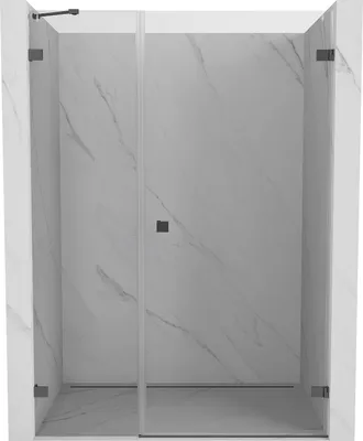 Image de Mexen Lunar-B Paroi de douche droite Porte battante 130 cm, transparente, Gun Metal - 832S-130-050-95-00-P