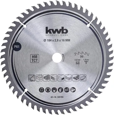 Produktbild von kwb 586168 Hartmetall Kreissägeblatt 184 x 16 mm 1 St