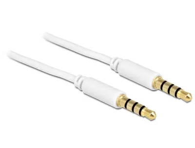 Produktbild von Audiokabel Klinke 3,5mm 4Pin > 3,5mm Stecker 4Pin (weiß, 1 Meter)