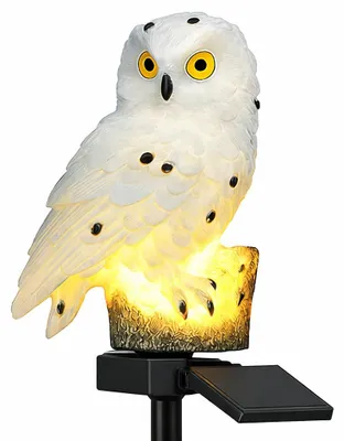 Immagine prodotto di LumaOwl™ Solar LED gufo lampada da giardino illuminazione esterna decorativa resistente alle intemperie: bianco