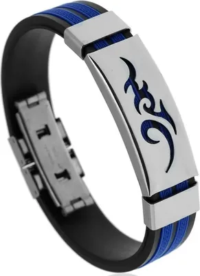 Image de Bracelet pour homme Timur - Élégance moderne en Noir et Bleu KP33195