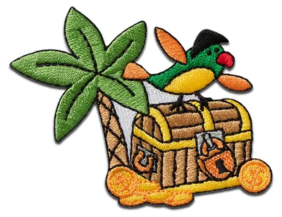 Produktbild von Mono Quick Piratenschatz - Aufnäher, Bügelbild, Aufbügler, Applikationen, Patches, Flicken, zum aufbügeln, Größe: 5,8 x 7,1 cm