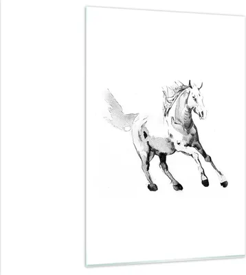 Produktbild von Bilder auf glas - Einteilig - Pferd Galopp Tier - 80x120cm - Glasbilder - Wandbilder - Bilder - zum Aufhängen bereit - Wanddekoration aus Glas - Glas Bilder - Wandbild auf Glas - GPA80x120-5117