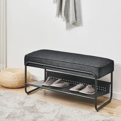 Produktbild von Schuhbank 'Lillehammer' 90x37x42 cm Schwarz