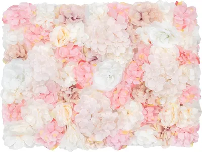 Obrázek produktu pro Umělá květinová stěna - sada 12 panelů - 60×40 cm - 3D hortenzie - hedvábí - interiérová - růžová