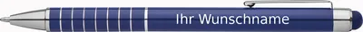 Produktbild von Touchpen Kugelschreiber mit Gravur / aus Metall / Farbe: blau