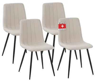 Obrázek produktu pro Jídelní židle Albatros sada 4 ks GARDA béžová - Pohodlná čalouněná židle pro moderní a stylový design u jídelního stolu - Kuchyňská židle nebo židle do jídelny s vysokou nosností až 110 kg