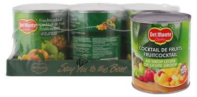 Produktbild von Del Monte Fruitcocktail in leichter Sirup, 6 x 825 g – Fruchtiger Mix