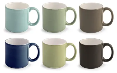 Produktbild von H&h Set 12 Becher Jungle Bicolor Steinzeug cl 35