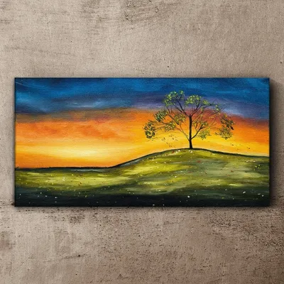 Produktbild von Wandgemälde auf Leinwand Ein einsamer Baum 120x60 cm