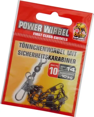 Produktbild von Tönnchenwirbel mit Sicherheitskarabiner 10 Stück Gr. 14