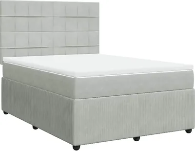 Produktbild von vidaXL Boxspringbett mit Matratze Hellgrau 160x200 cm Samt