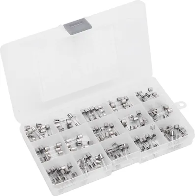Image de 150Pcs Glass Tube Fuse Assorted Kit Tool Supplies 0.1A-20A 250V 5x20mm with Storage Box