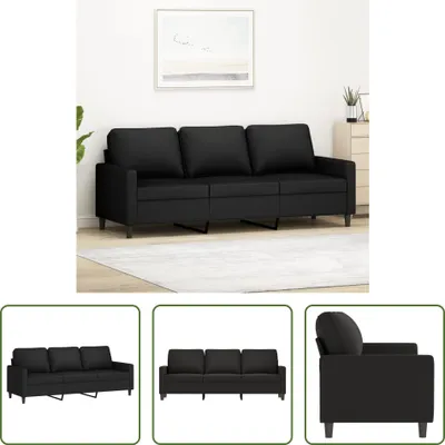 Produktbild von The Living Store 3-Sitzer-Sofa Schwarz 180 cm Samt