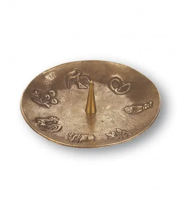 Produktbild von Kerzenhalter 7 christliche Symbole Bronze Ø 14 cm