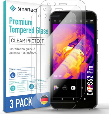 Produktbild von 3x Schutzglas Panzerfolie Klar für CAT S62 Pro Displayschutz Hartglas Glas