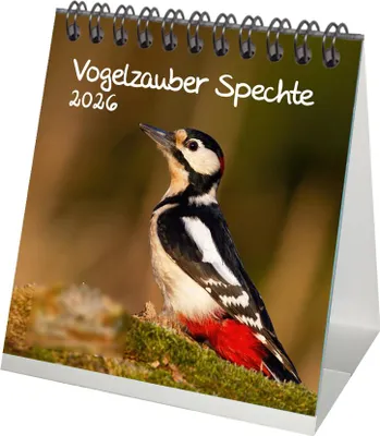 Produktbild von Vogelzauber Spechte Tischkalender 10cm x 10cm für 2026 Vogel - Seelenzauber
