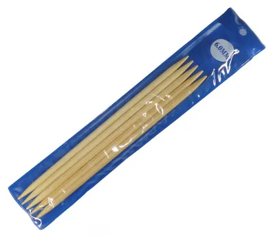 Bambus Nadelspiel Strumpfstricknadeln 20 cm mal 6.0 mm