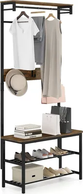 Image de Organisateur de couloir 5 en 1 avec banc et rangement pour chaussures