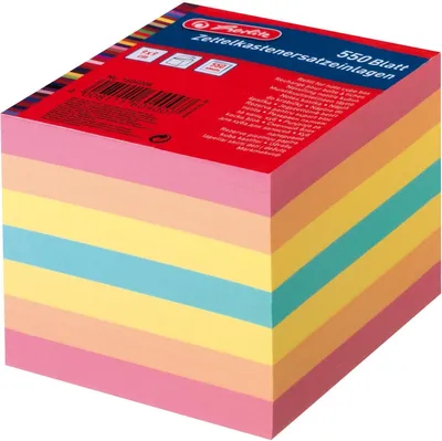 Produktbild von Zettelkasteneinlage 9x9cm 700 Blatt bunt Packung mit 16 Stück