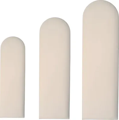 Produktbild von Komvortowy | Ovales Polsterpaneel | Wandkissen Velours Beige 120x20 cm | Wandpolster | Bettkopfteil | Wandpaneel
