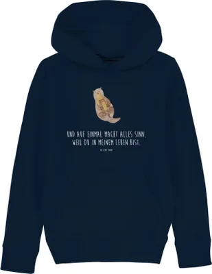 Produktbild von Mr. & Mrs. Panda Kinderpullover Otter Kind 12-14 Jahre (152/164) - French Navy - Geschenk, Hoodie, Mama, Baby, Sweatshirt, Pullover, Geburt, Mutter, Familie, Sweater