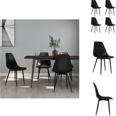 Produktbild von vidaXL Esszimmerstühle 4 Stk. Schwarz PP -  Esszimmerstühle