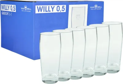 Produktbild von 6er Set Bierglas Willibecher 0,5l geeicht Glas Biergläser Tumbler perfekt geeignet für Gastronomie