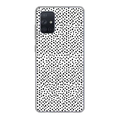 Produktbild von MuchoWow® Handyhülle Schutzhülle Hülle für Samsung Galaxy A51 Polka dots - Schwarz - Weiß Silikon Softcase Handy Hülle - Schutzabdeckung
