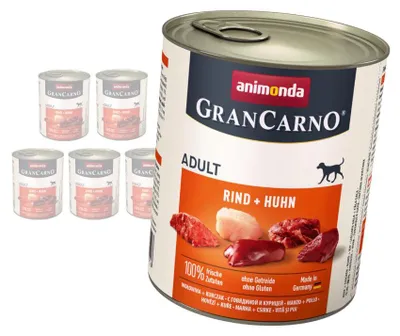 Zdjęcie produktu dla Animonda GranCarno Adult 6x800g Mokra Karma Dla Psa z Wołowiną i Kurczakiem
