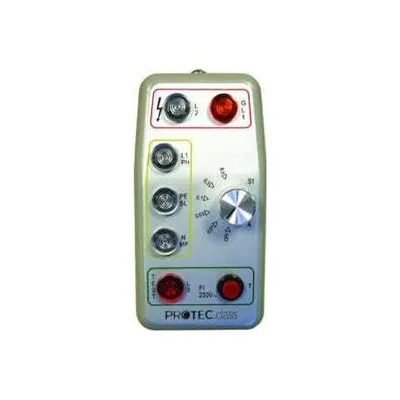 Zdjęcie produktu dla PPGFI PPGFI Tester gniazdek – z testerem wyłącznika różnicowoprądowego – 230 V – z gotową do użycia torbą – niebieski