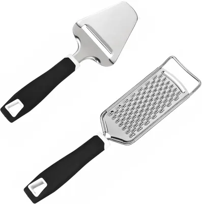 Imagen del producto de Rallador de acero inoxidable, con mango antideslizante, para queso y verduras