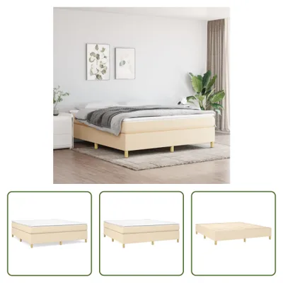 Produktbild von The Living Store Boxspringbett mit Matratze Creme 180x200 cm Stoff