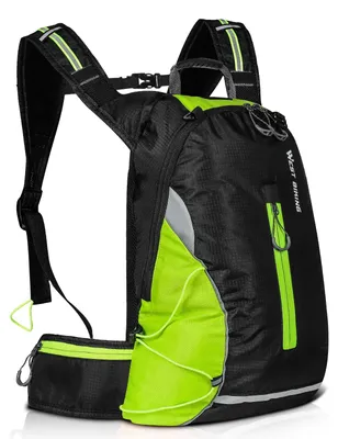 Obrázek produktu pro Batoh na kolo, objem 16 litrů - sportovní batoh - lehký - voděodolný - prodyšný - skládací - vhodný pro outdoorové aktivity, běh a turistiku - zelený