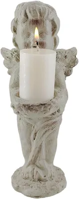 Productafbeelding van Kaarsenhouders, Angel cherub beeldje houder kandelaars, hars theelicht kandelaars, engel ornamenten kaars voor thuis