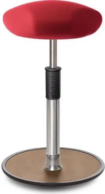 Produktbild von Sitz- Stehhocker Free Tall Triangel Gestrick Rot Chrom /Natur.