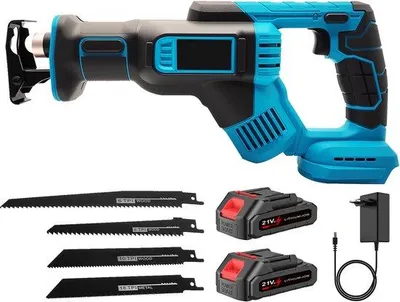 Image de Scie alternative sans fil 3 000 tr/min, 2 batteries, 4 lames
