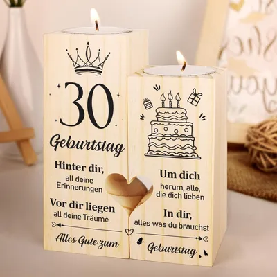 Produktbild von Kerzenständer 30. Geburtstag Geschenkidee für Frauen und Männer mit Spruch