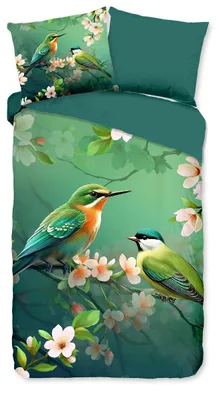 Productafbeelding van Pure Dekbedovertrek Micropercal Signi - green 140x200/220cm