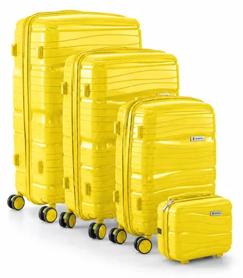 Produktbild von Berwin Reisekoffer Hartschalenkoffer Trolley Modell Torna Tropic Gelb 4er Set MS-19831