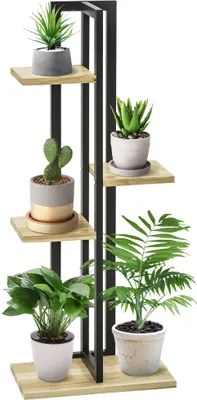 Produktbild von Outsunny 4-Etagen Pflanzenständer, Verstellbarer 110 cm hoch Blumenständer